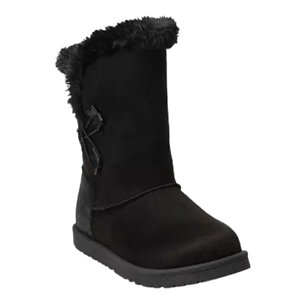 SO Elenaa Star Girls Faux-Fur Winter Boots Faux Suede Size 2 New